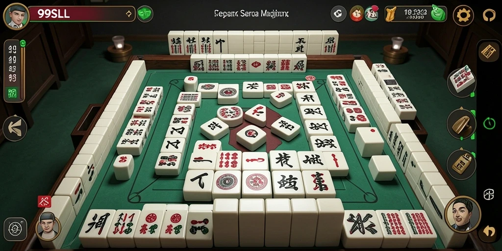 Tampilan gameplay seru dari permainan Mahjong 99SLL.