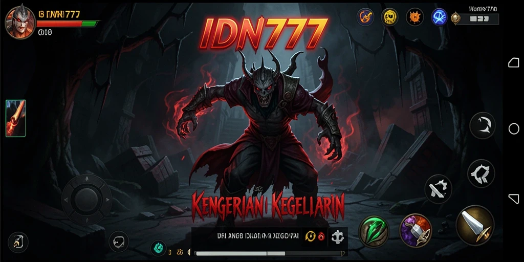 Tangkapan layar menunjukkan suasana menyeramkan gameplay IDN777.