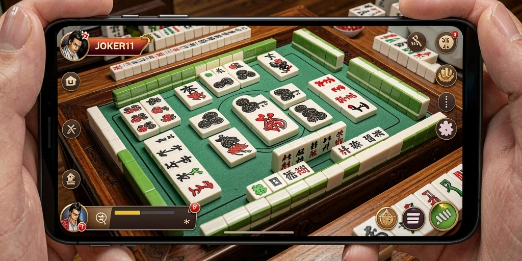 Screenshot JOKER11 menampilkan permainan Mahjong yang seru dan interaktif.