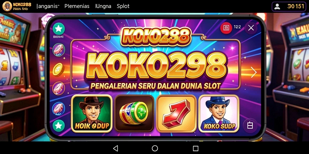 Screenshot gameplay KOKO288 menampilkan simbol slot yang berwarna-warni.