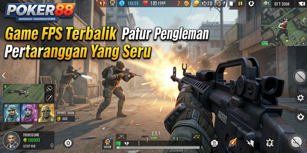 Screenshot gameplay POKER88 menampilkan aksi perang yang seru dan intens.