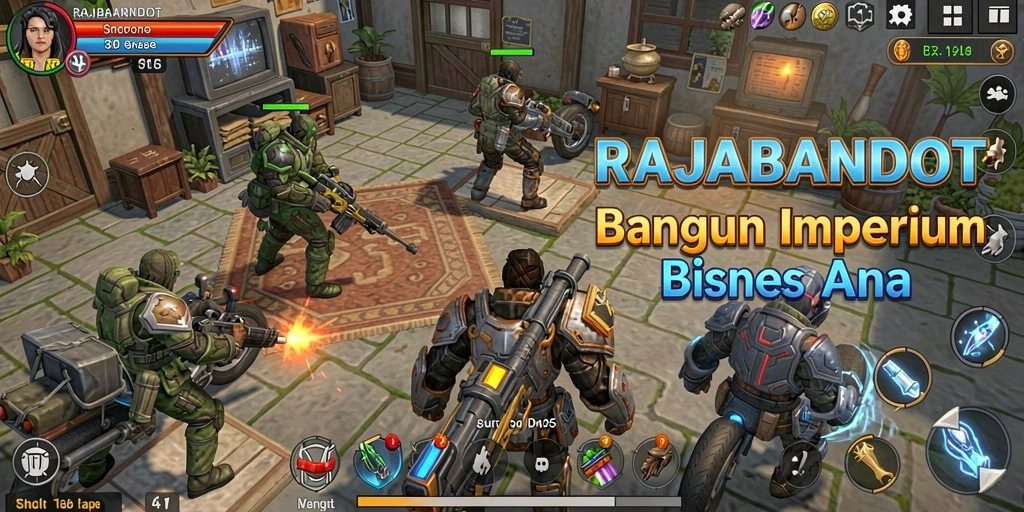 Tampilan gameplay menarik dalam RAJABANDOT yang menunjukkan manajemen bisnis.