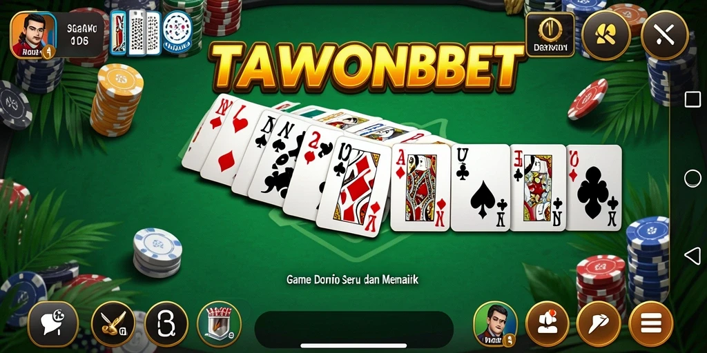 Tampilan gameplay seru di TAWONBET dengan domino.